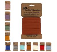 Die Stofftante Jersey Schrägband | vorgefalztes, elastisches Einfassband | aus Baumwoll-Jersey | Coupons á 3 Meter x 20mm (Terra)