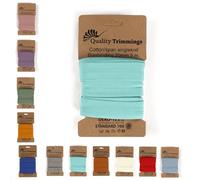 Die Stofftante Jersey Schrägband | vorgefalztes, elastisches Einfassband | aus Baumwoll-Jersey | Coupons á 3 Meter x 20mm (Aqua)