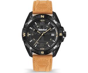 Die Timberland Quarzuhr für Herren mit schwarzem Zifferblatt und robustem braunen Lederarmband ist ein markantes Accessoire für den modernen Mann. Mit ihrem robusten Design und der Wasserdichtigkeit v