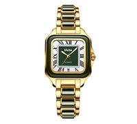 Diella Armbanduhr Damen, Automatik Damen Uhren, Schwarz Grün Jade & Edelstahl Armband Uhren Wasserdicht Leuchtender, Selbstwindender Geschenke für Women