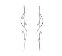 DIELOVEHUA Damen Hängende Ohrringe - Lange Quasten Welle, Kristall Hypoallergene Charme Schmuck Geschenke für Frauen, Braut, Mädchen (Silber)