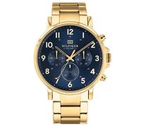 Diese Tommy Hilfiger Daniel Multi Zifferblatt Uhr für Herren ist das perfekte Accessoire zum tragen oder verschenken. Ihr Gold 44 mm Rund Gehäuse kombiniert mit dem bequemen Gold Armband aus Edelstahl