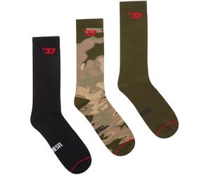 Diesel 3-er Set Socken Schwarz, Khaki mit Camouflage
