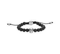 Diesel Armband Für Männer Perlen, Länge: 180-195mm, Breite: 8mm, Höhe: 14.5mm Schwarzes Halbedelsteinarmband, DX1381040