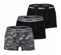 DIESEL Herren Boxershorts, 3er Pack - DAMIEN-UTLT, Cotton Stretch, uni/gemustert Schwarz L