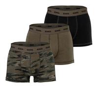DIESEL Herren Boxershorts, 3er Pack - DAMIEN-UTLT, Cotton Stretch, uni/gemustert Schwarz/Oliv (E7485) / L L Mehrfarbig