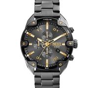 Diesel Spiked Uhr für Herren, Chronographenwerk mit Silikon-, Edelstahl- oder Lederarmband, GrauDunkel, 49MM