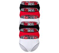 DIESEL Damen Highwaist-Slips, 6er Pack - SAM-D-CORE, Cotton Stretch, Logobund Schwarz/Rot/Weiß XL