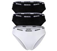 DIESEL Damen Slips, 3er Pack - MARTA-D-BOX, Cotton Stretch, Logobund Schwarz/Weiß XS
