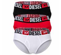 DIESEL Damen Slips, 3er Pack - OXY-D-CORE, Cotton Stretch, Logobund Schwarz/Rot/Weiß XL