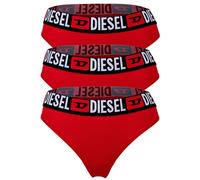 DIESEL Damen String, 3er Pack - UFST-STARS-THREEPACK, Tanga, Slip, Cotton Stretch Rot L