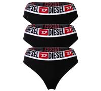 DIESEL Damen String, 3er Pack - UFST-STARS-THREEPACK, Tanga, Slip, Cotton Stretch Schwarz/Weiß L