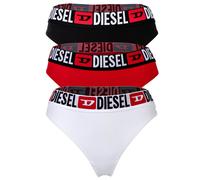 DIESEL Damen String, 3er Pack - UFST-STARS-THREEPACK, Tanga, Slip, Cotton Stretch Schwarz/Weiß/Rot XS