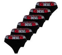 DIESEL Damen String, 6er Pack - UFST-STARS-THREEPACK, Tanga, Slip, Cotton Stretch Schwarz L
