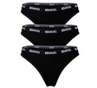 DIESEL Damen Strings, 3er Pack - LIZ-D-BOX, Cotton Stretch, Logobund Schwarz L