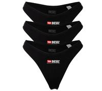DIESEL Damen Tanga, 3er Pack - PUNCHY-D-CORE, Cotton Stretch, Logo Schwarz XL