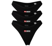 DIESEL Damen Tanga, 3er Pack - PUNCHY-D-CORE, Cotton Stretch, Logo Schwarz / XL XL Schwarz