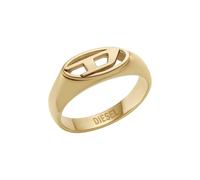 Diesel Herren Oval D Logo Ring aus goldfarbenem Edelstahl, DX15887108