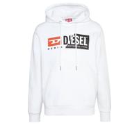 Diesel Denim Division Split Logo Weißer Kapuzenpullover M