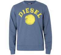 Diesel Distressed Dot Logo Blaues Sweatshirt XS
