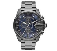Diesel DZ4329 Mega Chief Chronograph Blau Zifferblatt Gunmetal Ion-plated Herrenuhr Einheitsgröße