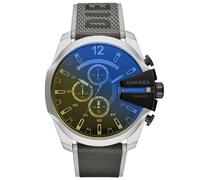 Diesel DZ4523 MEGA CHIEF Chrono Oversize 54mm Leder Schwarz Grau Herrenarmbanduhr Einheitsgröße