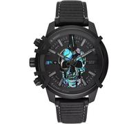 Diesel DZ4576 Griffed Chronograph Schwarz Leder Uhr 48mm