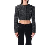 Diesel - G-Crop-G Black Bouclé Wool Blend Cropped Jacket - Größe 42 - schwarz