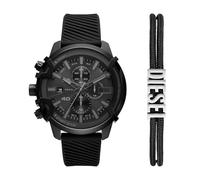 Diesel Griffed Uhr für Männer, Quarz-Chronographenwerk mit Silikonarmband