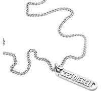 Diesel Halskette Für Männer Einzelanhänger, L 65Cm+5Cm Silber Edelstahl Halskette, DX1228040
