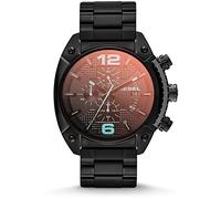 Diesel Herrenuhr Overflow, Chronographenwerk, 49mm schwarzes Edelstahlgehäuse mit Edelstahlarmband, DZ4316