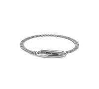 Diesel Herren-Armband aus Edelstahl mit Knebelverschluss, Helles Silber