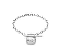 Diesel Herren-Armband aus Edelstahl mit Knebelverschluss, Sonic Silber