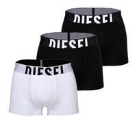 DIESEL Herren Boxershorts, 3er Pack - DAMIEN-D-POP, Trunks, Cotton Stretch Schwarz/Weiß M