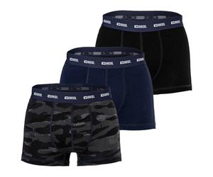 DIESEL Herren Boxershorts, 3er Pack - DAMIEN-UTLT, Cotton Stretch, uni/gemustert Schwarz/Blau L
