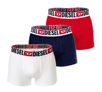 DIESEL Herren Boxershorts, 3er Pack - UMBX-DAMIENTHREEPACK, Trunks, Cotton Stretch Blau/Rot/Weiß (E7183) L
