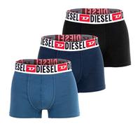 DIESEL Herren Boxershorts, 3er Pack - UMBX-DAMIENTHREEPACK, Trunks, Cotton Stretch Blau/Schwarz L