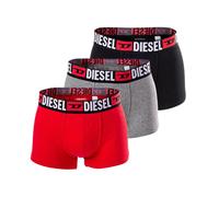 DIESEL Herren Boxershorts, 3er Pack - UMBX-DAMIENTHREEPACK, Trunks, Cotton Stretch Grau/Schwarz/Rot M