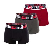 DIESEL Herren Boxershorts, 3er Pack - UMBX-DAMIENTHREEPACK, Trunks, Cotton Stretch Schwarz/Grau/Rot (E7449) XXL