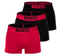 DIESEL Herren Boxershorts, 3er Pack - UMBX-DAMIENTHREEPACK, Trunks, Cotton Stretch Schwarz/Rot (E7301) 2XL