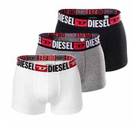 DIESEL Herren Boxershorts, 3er Pack - UMBX-DAMIENTHREEPACK, Trunks, Cotton Stretch Schwarz/Weiß/Grau L