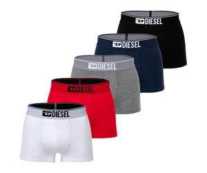 DIESEL Herren Boxershorts, 5er Pack - UMBX-DAMIENFIVEPACK, Trunks, Cotton Stretch Schwarz/Grau/Weiß/Rot/Blau L