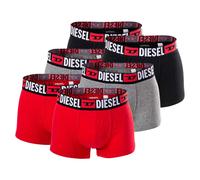 DIESEL Herren Boxershorts, 6er Pack - UMBX-DAMIENTHREEPACK, Trunks, Cotton Stretch Grau/Schwarz/Rot L