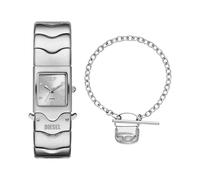 Diesel Herren Closer Silberfarbene Edelstahl Uhr und Armband, Set