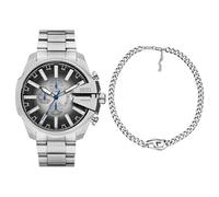 Diesel Herren-Edelstahl-Chronographenuhr und Schmuck-Set