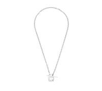 Diesel Herren-Edelstahl-Halskette mit Knebelverschluss, Silber-Grau