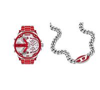 Diesel Herren-Edelstahl-Quarz-Multifunktionsuhr und Schmuck-Set