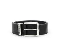 DIESEL Herren Gürtel - B-VISIBLE, Leder, Metall Dornschließe, Logo-Prägung Schwarz / 105 cm 105 cm Schwarz