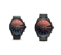 Diesel Herren Mega Chief Chronograph, 59 mm Gehäusegröße, Edelstahluhr