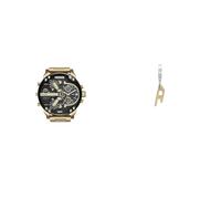 Diesel Herren Mr. Daddy 2.0 Goldfarbene Edelstahl Uhr und Ohrringe, Set